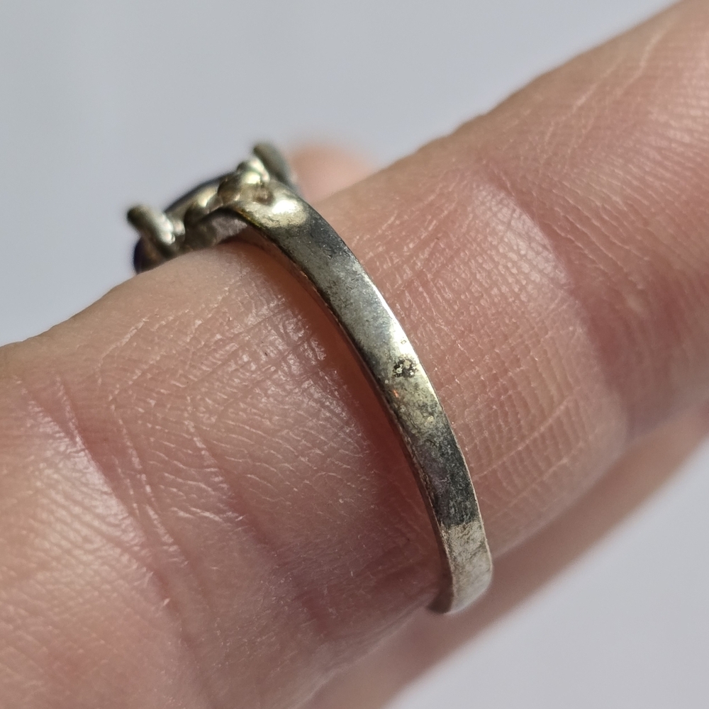 Blue gem ring silver tone size 5.75 5 3/4 classic elegant dainty - Picture 11 of 12